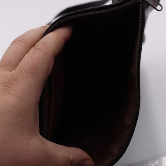 Vintage Brown Eel Skin Leather Purse 70s 80s Soft Shoulder Crossbody Bag - Picture 10 of 16